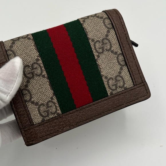 Gucci Women's Ophidia GG Leather Trimmed Card Case Wallet❤️ - Picture 10 of 10